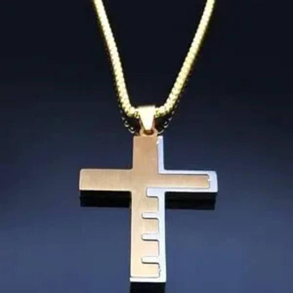 Lords Prayer Thick Cross Necklace Jesus Christian Christmas Birthday Gift - New!